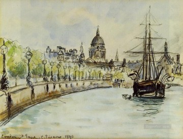  Pissarro Art Painting - london st paul s cathedral 1890 Camille Pissarro